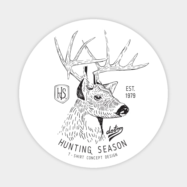 hunting season - deer hunting Magnet by dotdotdotstudio